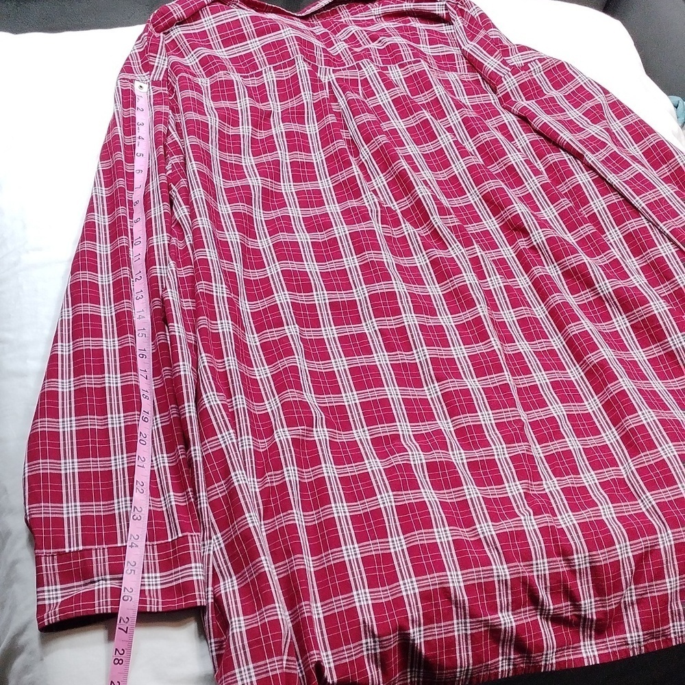 Harbor Bay Red and White Casual Button Down Men's Shirt Size 5XLT - Picture 10 of 12